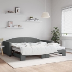 Divano Letto Estraibile Materassi Grigio Scuro 100x200 Tessuto