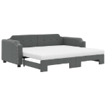 Divano Letto Estraibile Materassi Grigio Scuro 100x200 Tessuto