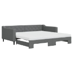 Divano Letto Estraibile Materassi Grigio Scuro 100x200 Tessuto