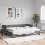 Divano Letto Estraibile Materassi Grigio Scuro 80x200 Tessuto