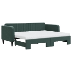 Divano Letto Estraibile Materassi Verde Scuro 80x200 Velluto