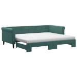 Divano Letto Estraibile Materassi Verde Scuro 90x200 Velluto