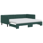 Divano Letto Estraibile Materassi Verde Scuro 90x200 Velluto