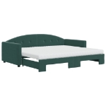 Divano Letto Estraibile Materassi Verde Scuro 90x200 Velluto