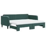 Divano Letto Estraibile Materassi Verde Scuro 90x200 Velluto