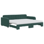 Divano Letto Estraibile Materassi Verde Scuro 90x200 Velluto