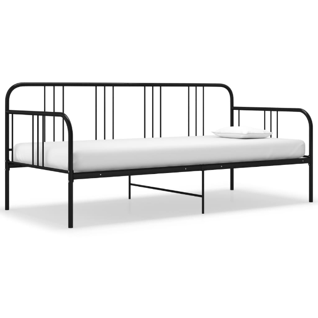 Divano Letto Telaio Nero in Metallo 90x200 cm