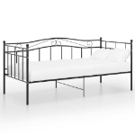 Divano Letto Telaio Nero in Metallo 90x200 cm