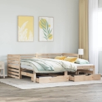 Dormeuse con Cassetti 90x200 cm Legno Massello Pino