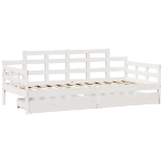 Dormeuse con Cassetti Bianco 90x190 cm Legno Massello di Pino