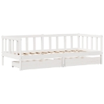 Dormeuse con Cassetti Bianco 90x190 cm Legno Massello di Pino