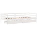 Dormeuse con Cassetti Bianco 90x200 cm Legno Massello di Pino