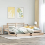 Dormeuse con Letto Estraibile e Cassetti 80x200cm Massello Pino