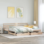 Dormeuse con Letto Estraibile e Cassetti 90x200cm Massello Pino