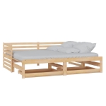 Dormeuse Estraibile 2x(90x200) cm Legno Massello di Pino