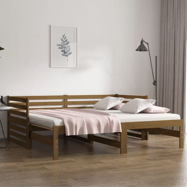 Dormeuse Estraibile Ambra 2x(90x190) cm Legno Massello di Pino