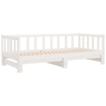 Dormeuse Estraibile Bianca 2x(90x190) cm Legno Massello di Pino