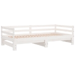 Dormeuse Estraibile Bianca 2x(90x190) cm Legno Massello di Pino