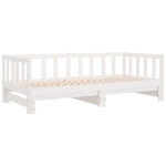 Dormeuse Estraibile Bianca 2x(90x200) cm Legno Massello di Pino