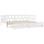 Dormeuse Letto Estraibile e Cassetti Bianca 80x200cm Legno Pino