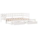 Dormeuse Letto Estraibile e Cassetti Bianca 80x200cm Legno Pino