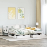 Dormeuse Letto Estraibile e Cassetti Bianca 80x200cm Legno Pino