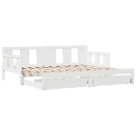 Dormeuse Letto Estraibile e Cassetti Bianca 80x200cm Legno Pino