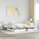 Dormeuse Letto Estraibile e Cassetti Bianca 80x200cm Legno Pino