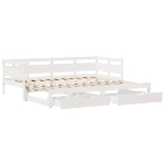 Dormeuse Letto Estraibile e Cassetti Bianca 80x200cm Legno Pino