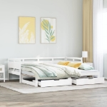 Dormeuse Letto Estraibile e Cassetti Bianca 80x200cm Legno Pino