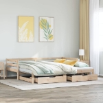 Dormeuse Letto Estraibile e Cassetti Bianca 80x200cm Legno Pino