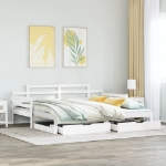 Dormeuse Letto Estraibile e Cassetti Bianco 90x190cm Legno Pino