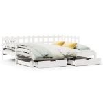 Dormeuse Letto Estraibile e Cassetti Bianco 90x190cm Legno Pino