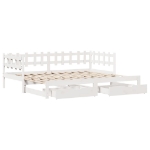 Dormeuse Letto Estraibile e Cassetti Bianco 90x190cm Legno Pino