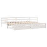 Dormeuse Letto Estraibile e Cassetti Bianco 90x190cm Legno Pino