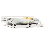 Dormeuse Letto Estraibile e Cassetti Bianco 90x190cm Legno Pino