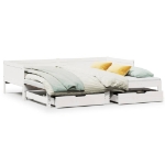 Dormeuse Letto Estraibile e Cassetti Bianco 90x200cm Legno Pino