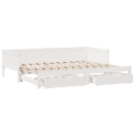 Dormeuse Letto Estraibile e Cassetti Bianco 90x200cm Legno Pino