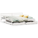 Dormeuse Letto Estraibile e Cassetti Bianco 90x200cm Legno Pino