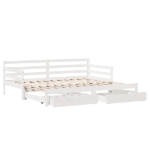 Dormeuse Letto Estraibile e Cassetti Bianco 90x200cm Legno Pino