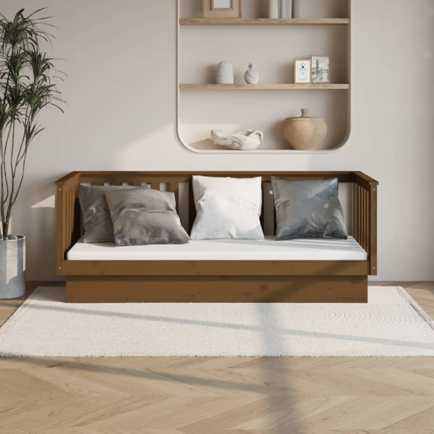 Dormeuse Marrone Ambra 75x190 cm in Legno Massello di Pino