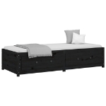 Dormeuse Nera 75x190cm Small Single Legno Massello di Pino