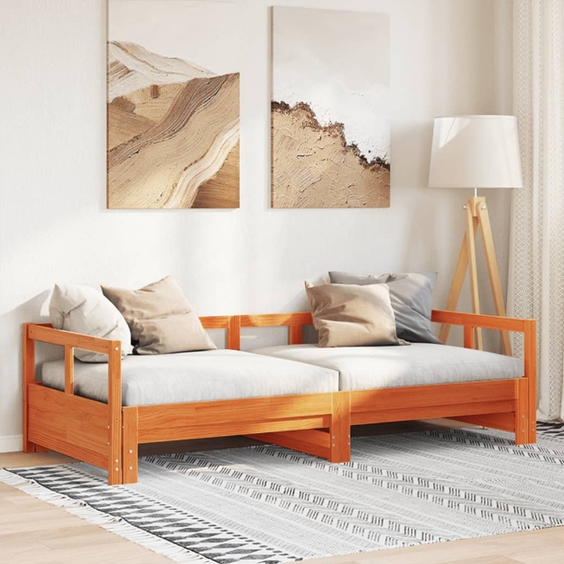 Dormeuse senza Materasso Marrone Cera 90x190 cm Legno di Pino