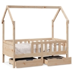 Giroletto Bambini con Cassetti 70x140 cm Legno Massello di Pino