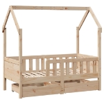 Giroletto Bambini con Cassetti 70x140 cm Legno Massello di Pino