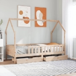 Giroletto Bambini con Cassetti 80x200 cm Legno Massello di Pino