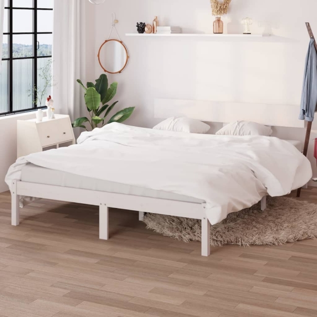 Giroletto Bianco in Legno Massello 120x190 cm Small Double