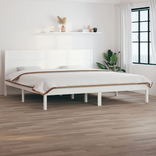 Giroletto Bianco in Legno Massello 180x200 cm Super King