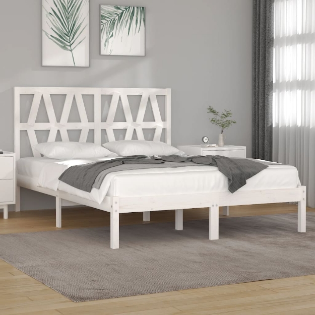 Giroletto Bianco Legno Massello di Pino 120x190cm Small Double