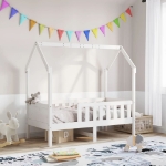 Giroletto Casetta Bambini Bianco 70x140 cm Legno Massello Pino